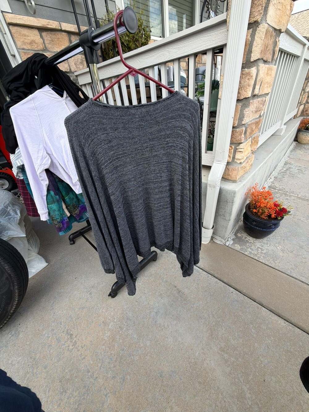 Lululemon Divinity Poncho Women One Size Gray Knit Sweater Comfortable Travel